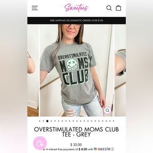 Sweetees • Overstimulated Moms Club T-Shirt • Gray • Medium